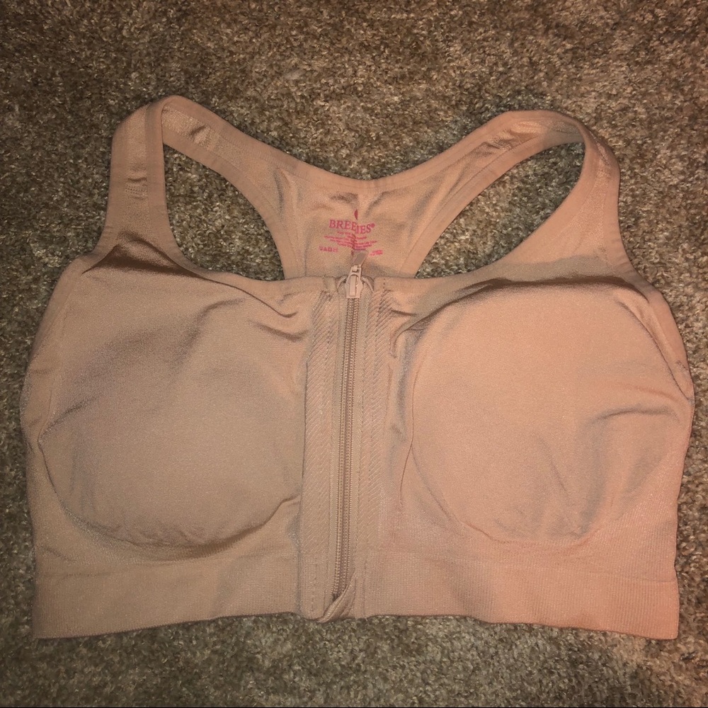 Breezies Seamless Front Zip Racerback Bra 2x 3x